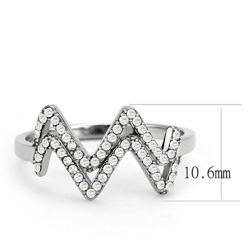 Bague en Acier Inoxydable Sans Placage avec Zircon AAA - Transparente
