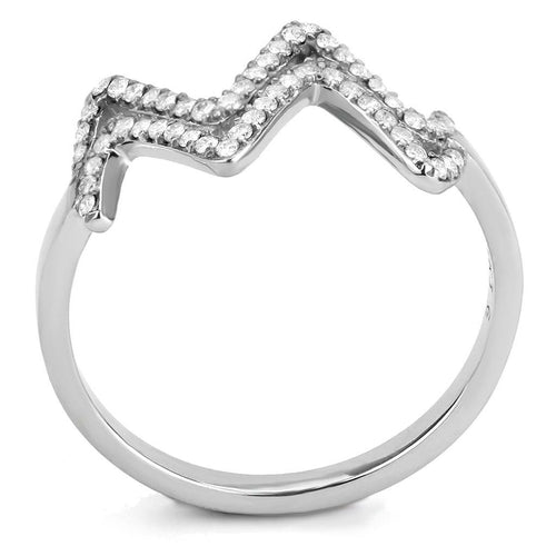 Bague en Acier Inoxydable Sans Placage avec Zircon AAA - Transparente