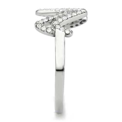 Bague en Acier Inoxydable Sans Placage avec Zircon AAA - Transparente