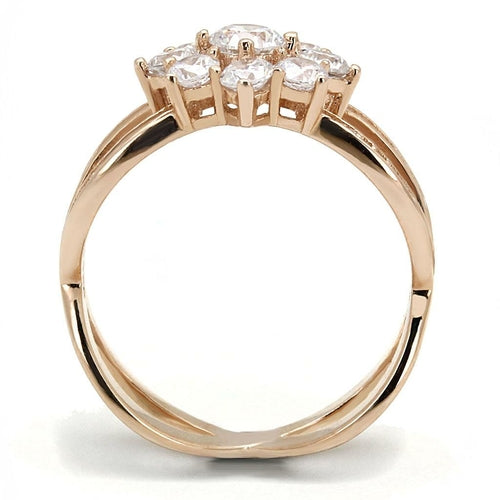 Bague en Argent 925 Plaqué Or Rose avec Zircon AAA