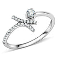 Bague en Acier Inoxydable Poli avec Zircon AAA - Modèle DA145