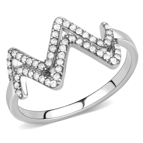 Bague en Acier Inoxydable Sans Placage avec Zircon AAA - Transparente