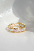 Bague Anneau Arc-en-ciel Pastel Travaillée à la Main 18 Carats