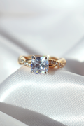 Bague Solitaire Conte de Fées Argent 925 Plaqué Or 18 Carats
