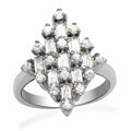 Bague en Laiton Rhodiumé avec Zircon AAA - Modèle LO2061