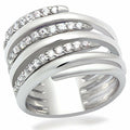 Bague en Laiton Rhodiumé avec Zircon AAA - Transparente