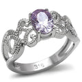 Bague en Acier Inoxydable Poli avec Zircon AAA