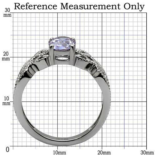 Bague en Acier Inoxydable Poli avec Zircon AAA