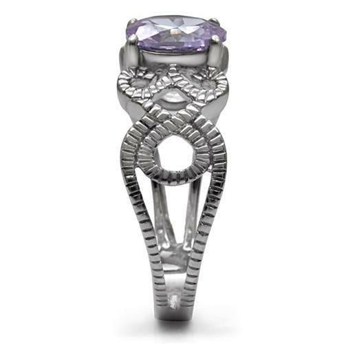 Bague en Acier Inoxydable Poli avec Zircon AAA