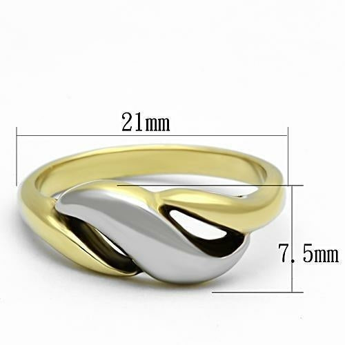 Bague Bicolore Acier Inoxydable Or & Argent Sans Pierre