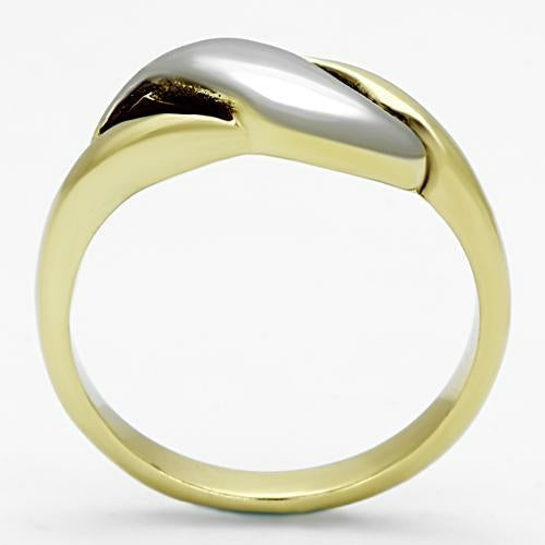 Bague Bicolore Acier Inoxydable Or & Argent Sans Pierre